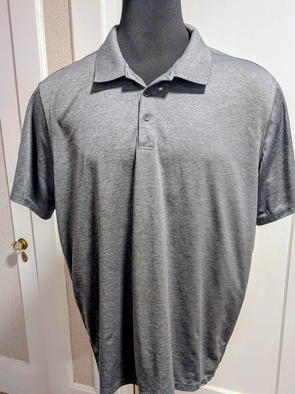 Eddie Bauer Men's Heather Gray Short-Sleeve Polo